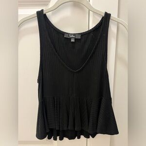 Lulus Black Ribbed Crop Top